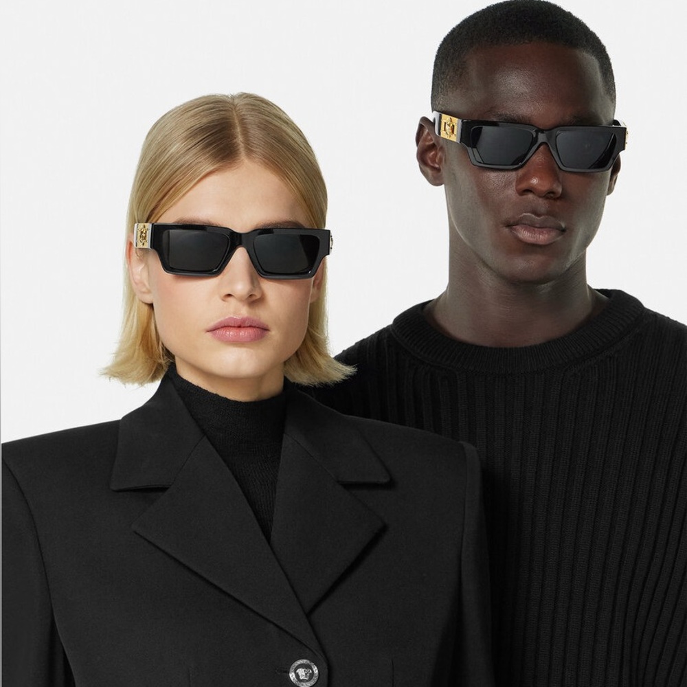 Versace VE4459 GB1/87 Black Sunglasses – Unisex | 54mm | Authentic